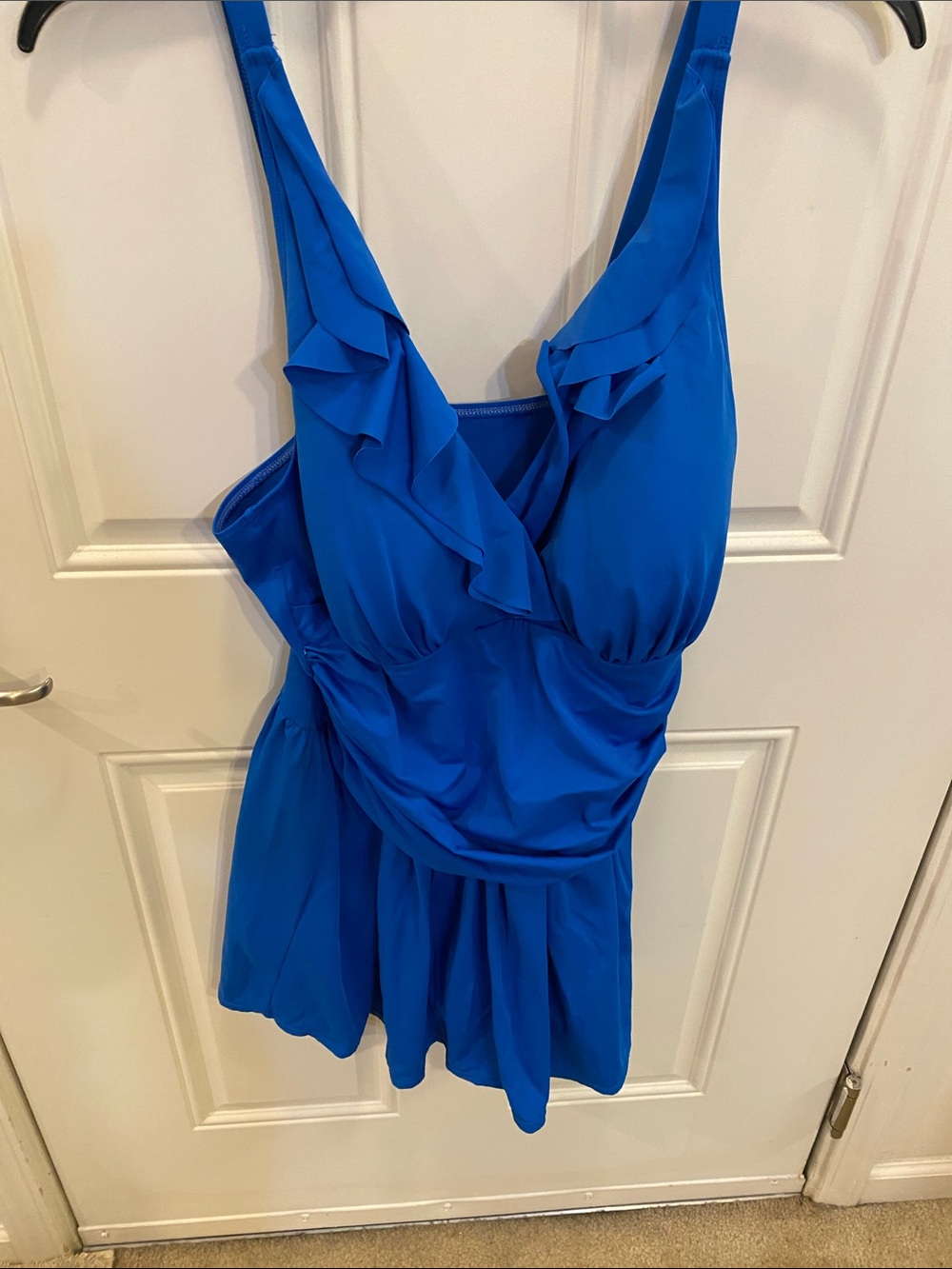 Blue Ruffle One-Piece Swimdress